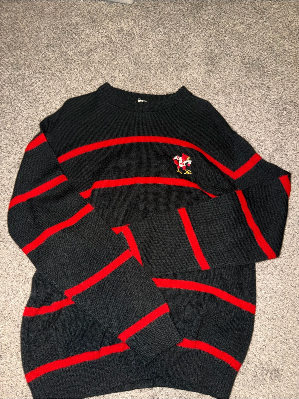 XL Vintage Lanz Originals Louisville Cardinal Striped Sweater